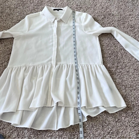 Tibi Savanna Crepe Long Sleeve Peplum Top - Picture 14 of 14